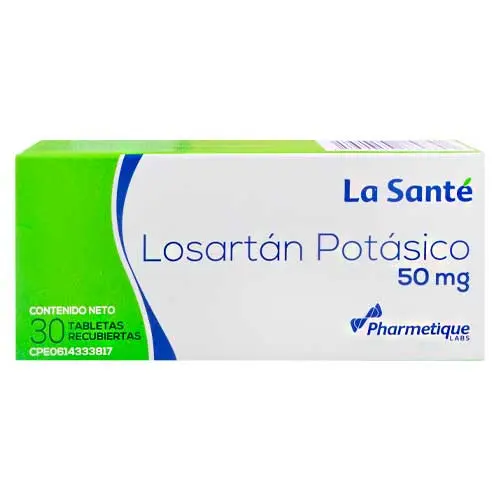 Losartán Potásico 50mg La Santé X 15 Tabletas Recubiertas