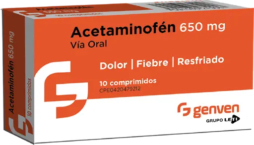 ACETAMINOFEN 650MG X 10 COMPRIMIDOS (GENVEN)