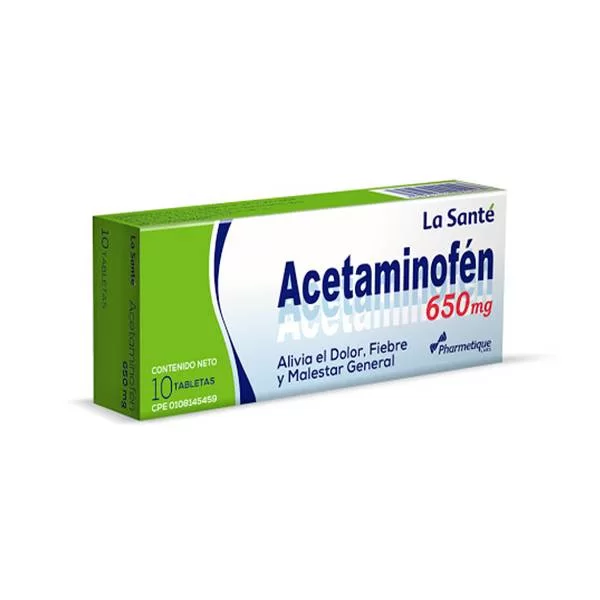 Acetaminofén 650mg x 10 Tabletas – La Santé
