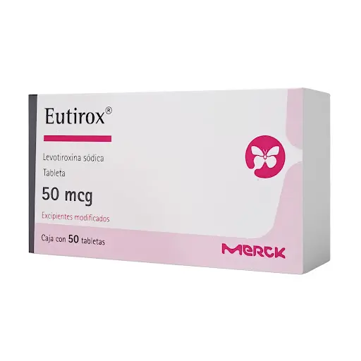 Levotiroxina Sodica 50mcg Eutirox Merck  x 25 Tabletas 