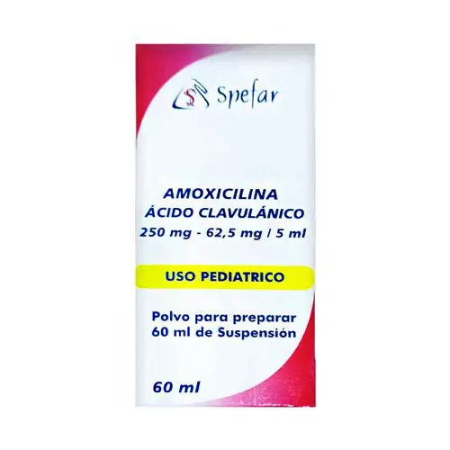 AMOXICILINA AC. CLAVULANICO 250MG - 62.5 / 5ML X 60ML SPEFAR