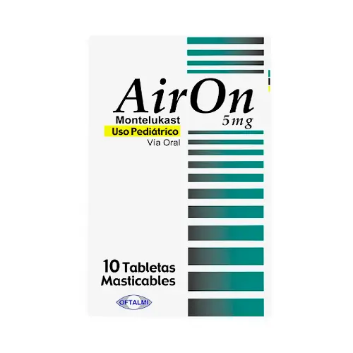 AIRON 5MG X 10 TAB MASTICABLE PEDIATRICO (MONTELUKAST) OFTALMI