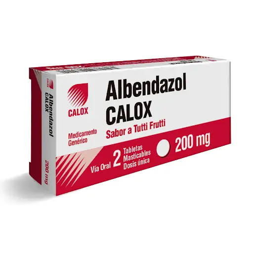 Albendazol 200 mg Calox Caja x 2 Tabletas Ma