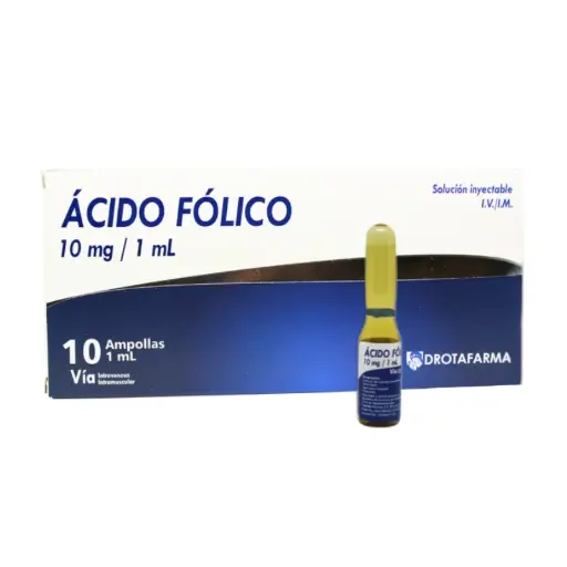 ACIDO FOLICO AMP 10MG-1ML DROTAFARMA x 1 ampolla